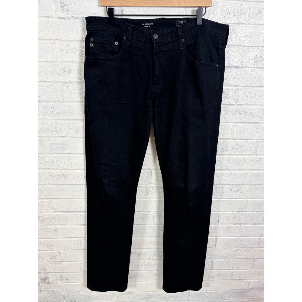AG Adriano Goldschmied The Graduate Jeans Mens 34x34 Black Tailored Straight Leg